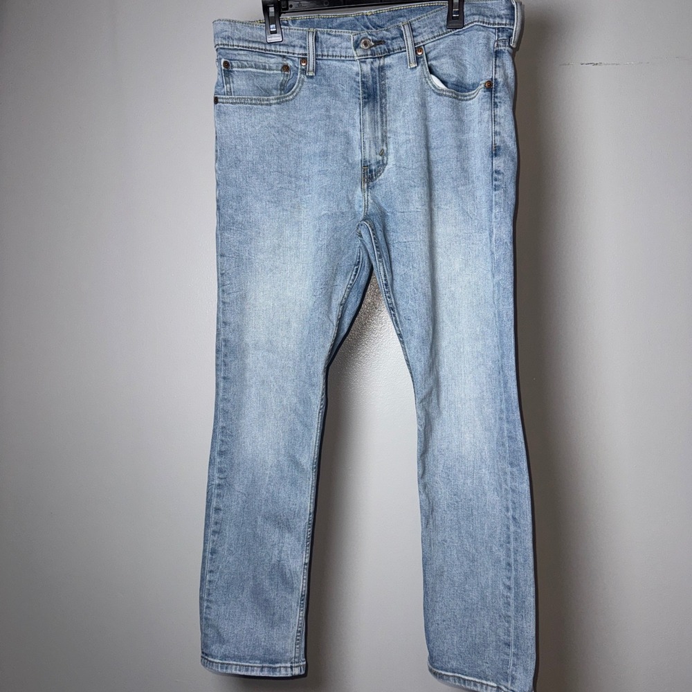 Levis 502 Regular Taper Jeans Mens 36x30 Light Wash Blue Denim 29507-0002